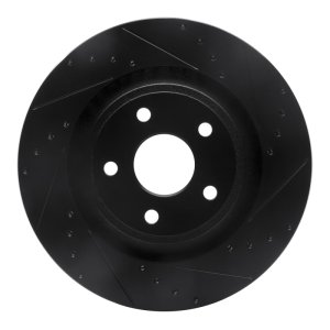 Jeep Grand Cherokee Brake Rotor (1) - Front Right - R1 Concepts - Drilled & Slotted - Black - `06-`10